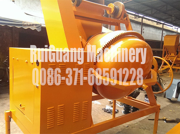 Tilting drum concrete mixer